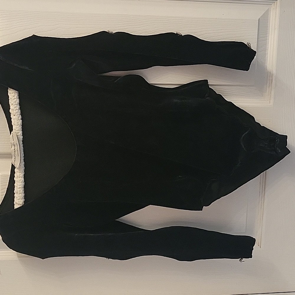 Black velvet bodysuit